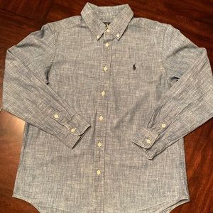Polo by RL Denim Chambray boys Button Down Shirt L